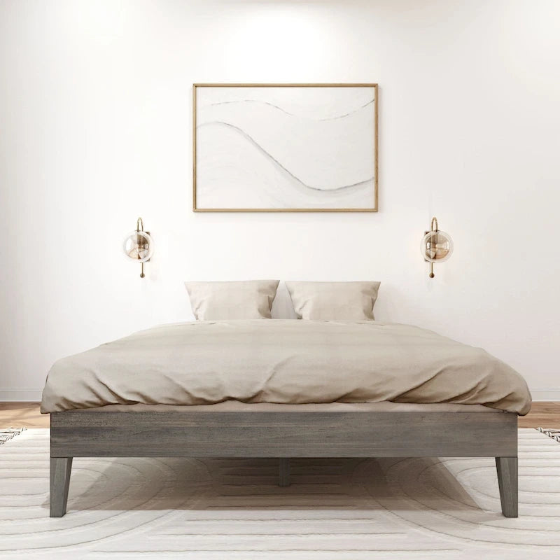 Bettgestell aus massivem Kiefernholz, Queen-Size, 209,5 cm L x 158 cm B x 35,5 cm H