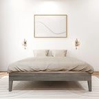 Bettgestell aus massivem Kiefernholz, Queen-Size, 209,5 cm L x 158 cm B x 35,5 cm H