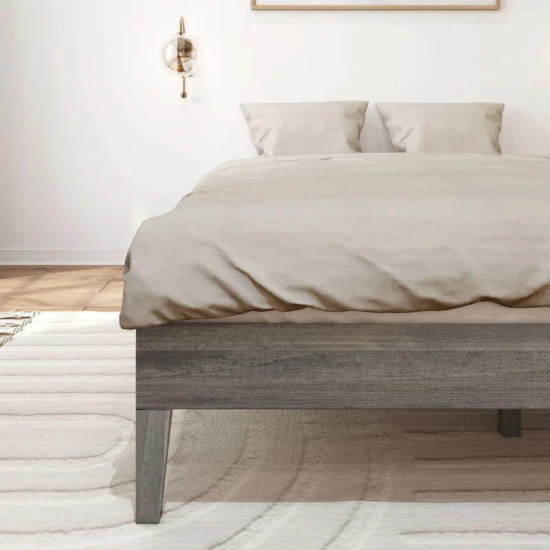 Bettgestell aus massivem Kiefernholz, Queen-Size, 209,5 cm L x 158 cm B x 35,5 cm H
