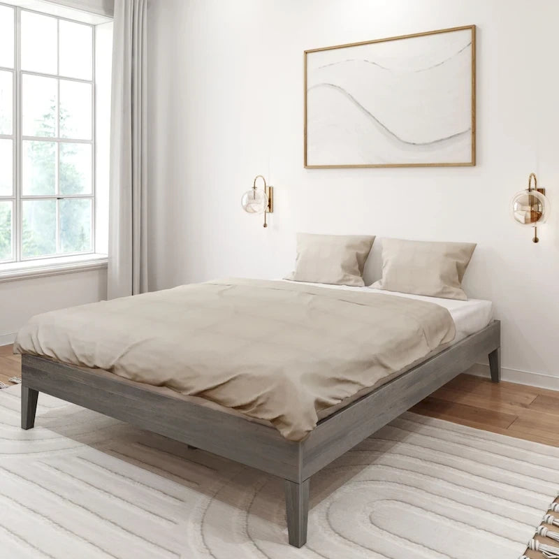 Bettgestell aus massivem Kiefernholz, Queen-Size, 209,5 cm L x 158 cm B x 35,5 cm H