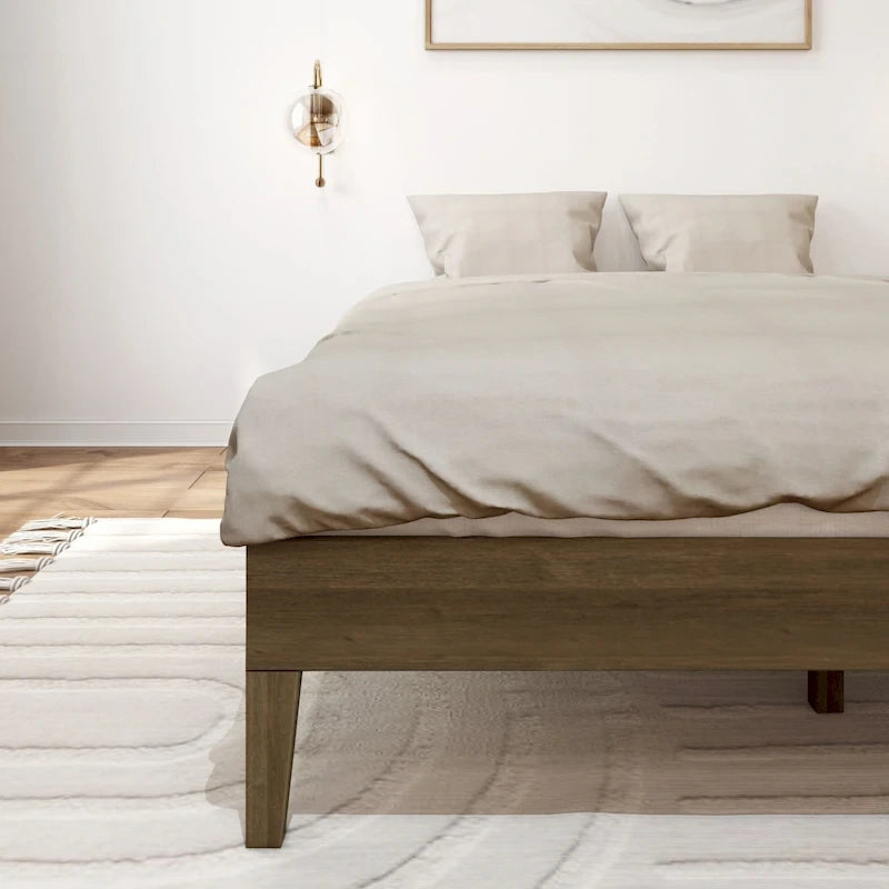 Bettgestell aus massivem Kiefernholz, Queen-Size, 209,5 cm L x 158 cm B x 35,5 cm H