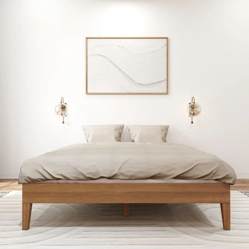 Bettgestell aus massivem Kiefernholz, Queen-Size, 209,5 cm L x 158 cm B x 35,5 cm H