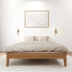 Bettgestell aus massivem Kiefernholz, Queen-Size, 209,5 cm L x 158 cm B x 35,5 cm H