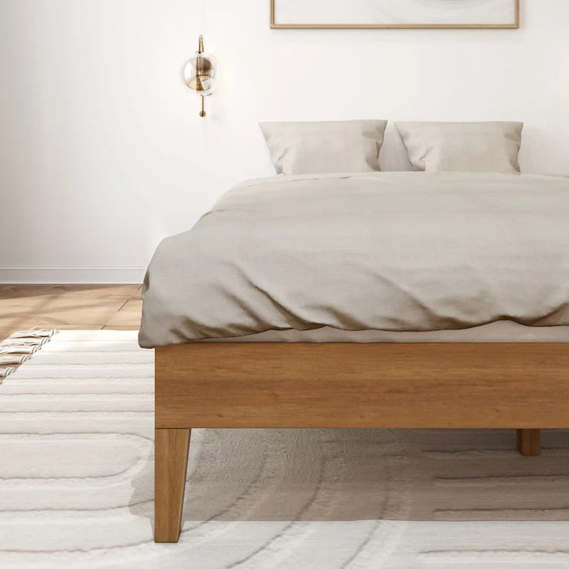 Bettgestell aus massivem Kiefernholz, Queen-Size, 209,5 cm L x 158 cm B x 35,5 cm H