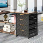 E1 Spanplatte & Metall umkehrbarer L-förmiger Schreibtisch mit Schubladen 150 cm B x 109 cm T x 75 cm H