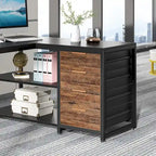 E1 Spanplatte & Metall umkehrbarer L-förmiger Schreibtisch mit Schubladen 150 cm B x 109 cm T x 75 cm H
