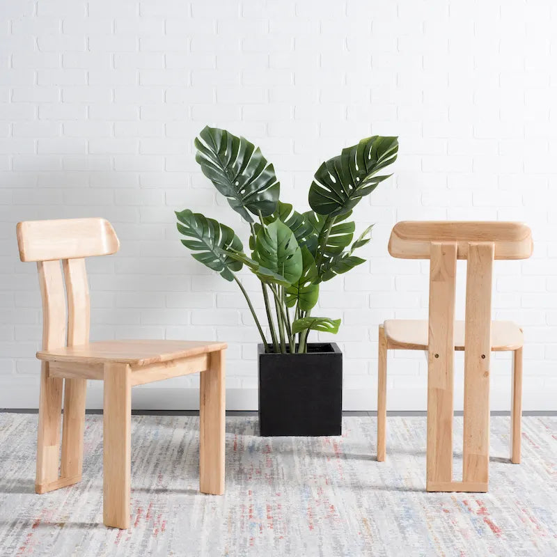 Esstischstuhl aus Massivholz im Mid-Century-Stil 48 cm B x 48 cm T x 81 cm H