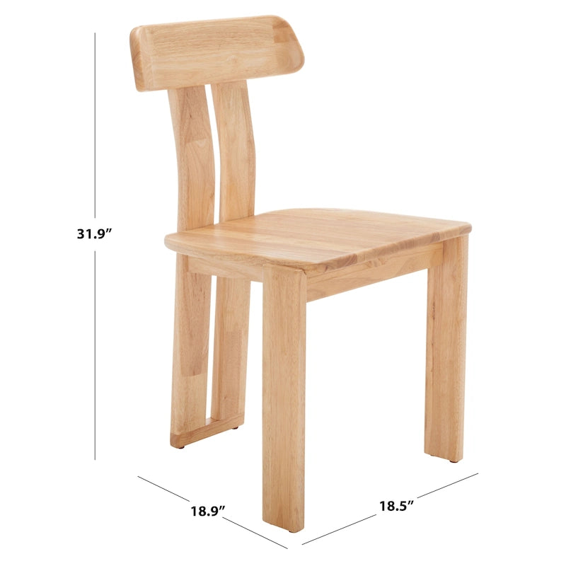 Esstischstuhl aus Massivholz im Mid-Century-Stil 48 cm B x 48 cm T x 81 cm H