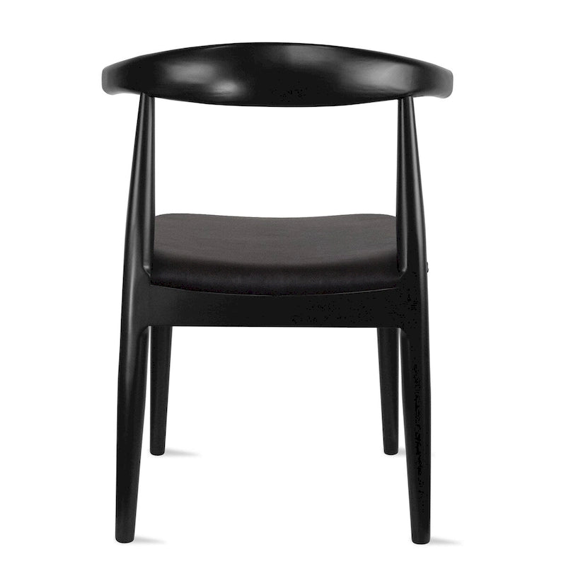 Esszimmerstuhl aus Massivholz mit Sitzkissen aus PU-Leder oder Stoff