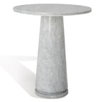 Runder Beistelltisch aus massivem grauem Marmor, 53 cm B x 53 cm T x 61 cm H