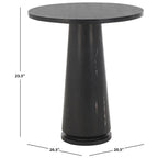 Runder Beistelltisch aus massivem grauem Marmor, 53 cm B x 53 cm T x 61 cm H