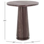 Runder Beistelltisch aus massivem grauem Marmor, 53 cm B x 53 cm T x 61 cm H