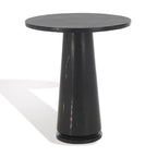 Runder Beistelltisch aus massivem grauem Marmor, 53 cm B x 53 cm T x 61 cm H