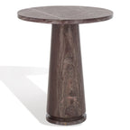 Runder Beistelltisch aus massivem grauem Marmor, 53 cm B x 53 cm T x 61 cm H