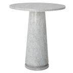 Runder Beistelltisch aus massivem grauem Marmor, 53 cm B x 53 cm T x 61 cm H