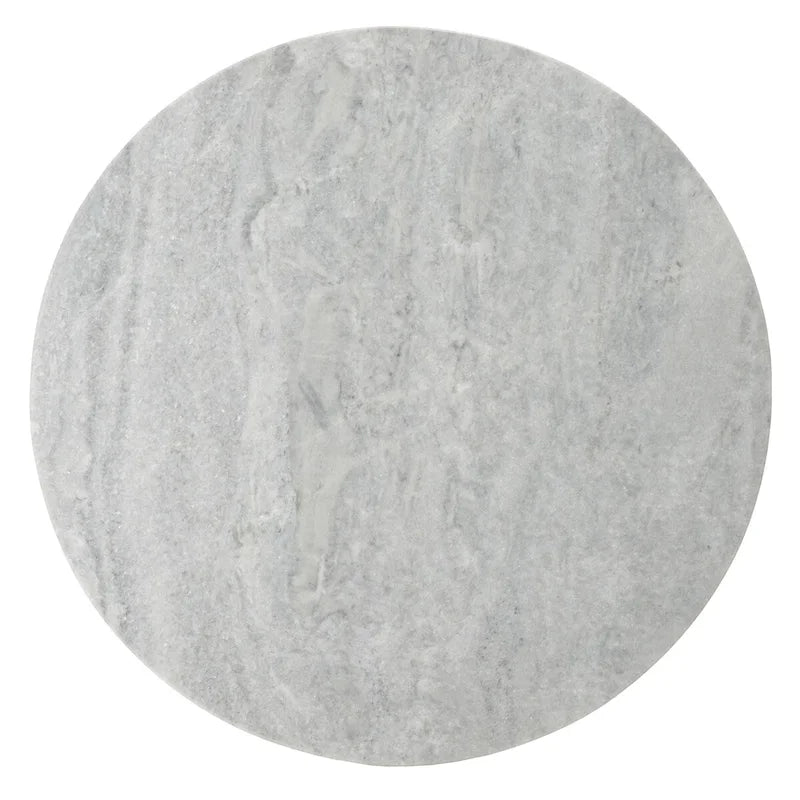 Runder Beistelltisch aus massivem grauem Marmor, 53 cm B x 53 cm T x 61 cm H