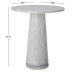 Runder Beistelltisch aus massivem grauem Marmor, 53 cm B x 53 cm T x 61 cm H