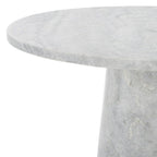 Runder Beistelltisch aus massivem grauem Marmor, 53 cm B x 53 cm T x 61 cm H