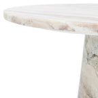 Runder Beistelltisch aus massivem grauem Marmor, 53 cm B x 53 cm T x 61 cm H