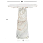 Runder Beistelltisch aus massivem grauem Marmor, 53 cm B x 53 cm T x 61 cm H