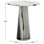Runder Beistelltisch aus massivem grauem Marmor, 53 cm B x 53 cm T x 61 cm H