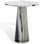 Runder Beistelltisch aus massivem grauem Marmor, 53 cm B x 53 cm T x 61 cm H
