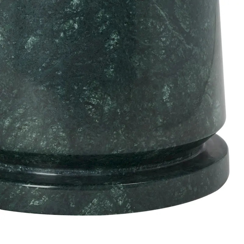 Runder Beistelltisch aus massivem grauem Marmor, 53 cm B x 53 cm T x 61 cm H