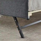 Tagesbett aus Leinen und MDF mit Ausziehbett und USB-Ladeanschluss 208 cm L x 104 cm B x 84 cm H