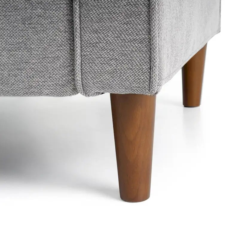 Sofa aus Eukalyptusholz und Poly-Leinen mit Armlehnentaschen 73,5" B x 29" T x 31,9" H