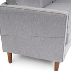 Sofa aus Eukalyptusholz und Poly-Leinen mit Armlehnentaschen 73,5" B x 29" T x 31,9" H