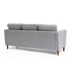 Sofa aus Eukalyptusholz und Poly-Leinen mit Armlehnentaschen 73,5" B x 29" T x 31,9" H