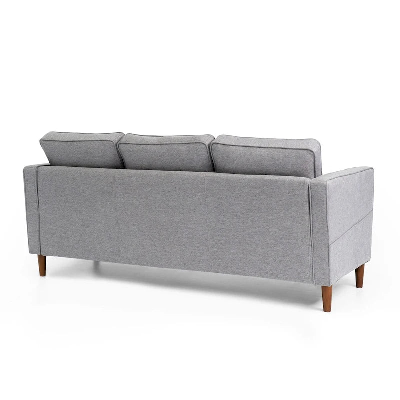 Sofa aus Eukalyptusholz und Poly-Leinen mit Armlehnentaschen 73,5" B x 29" T x 31,9" H
