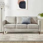 Sofa aus Eukalyptusholz und Poly-Leinen mit Armlehnentaschen 73,5" B x 29" T x 31,9" H