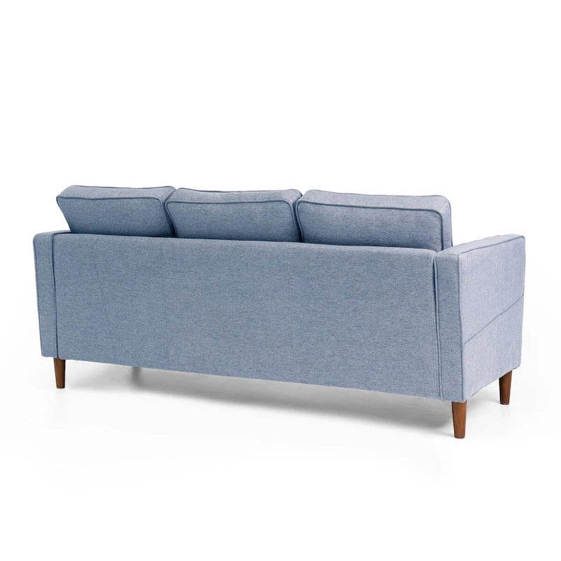 Sofa aus Eukalyptusholz und Poly-Leinen mit Armlehnentaschen 73,5" B x 29" T x 31,9" H