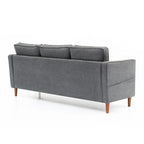 Sofa aus Eukalyptusholz und Poly-Leinen mit Armlehnentaschen 73,5" B x 29" T x 31,9" H