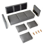 Sofa aus Eukalyptusholz und Poly-Leinen mit Armlehnentaschen 73,5" B x 29" T x 31,9" H