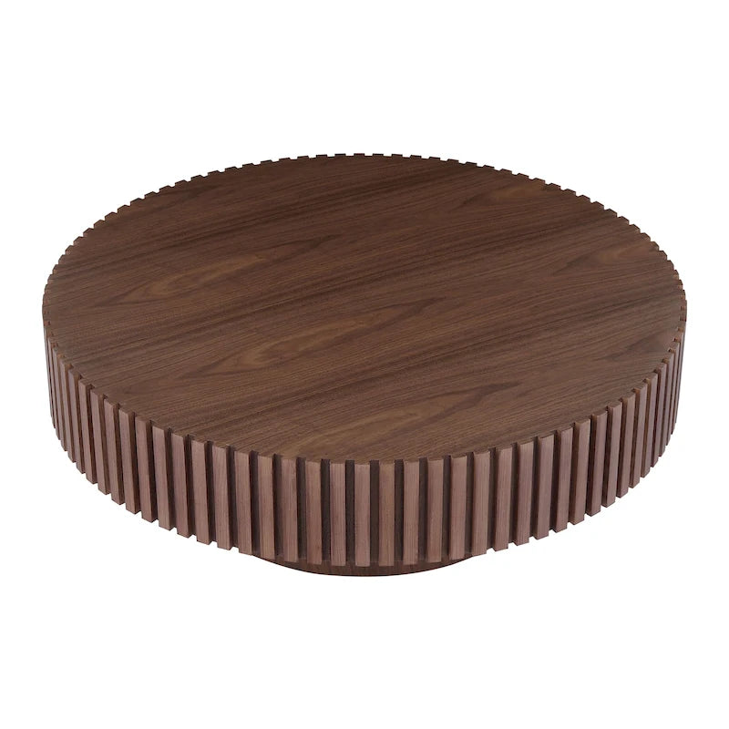 Runder MDF-Couchtisch mit Säulenfuß, Ø 80 cm x 35 cm H