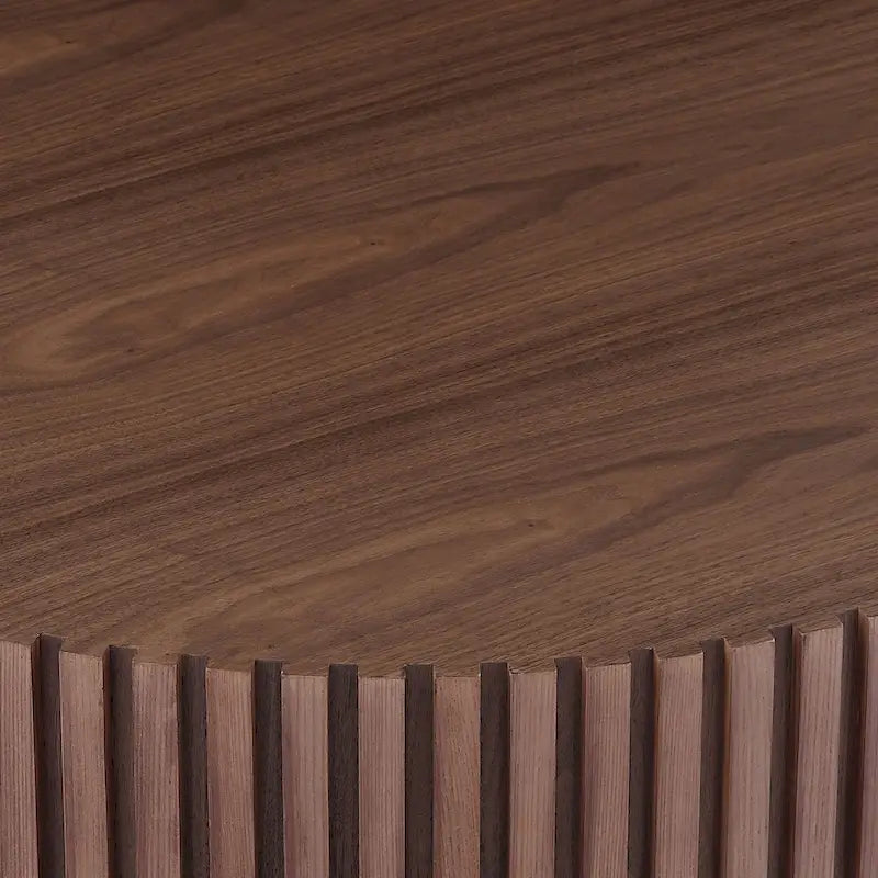 Runder MDF-Couchtisch mit Säulenfuß, Ø 80 cm x 35 cm H