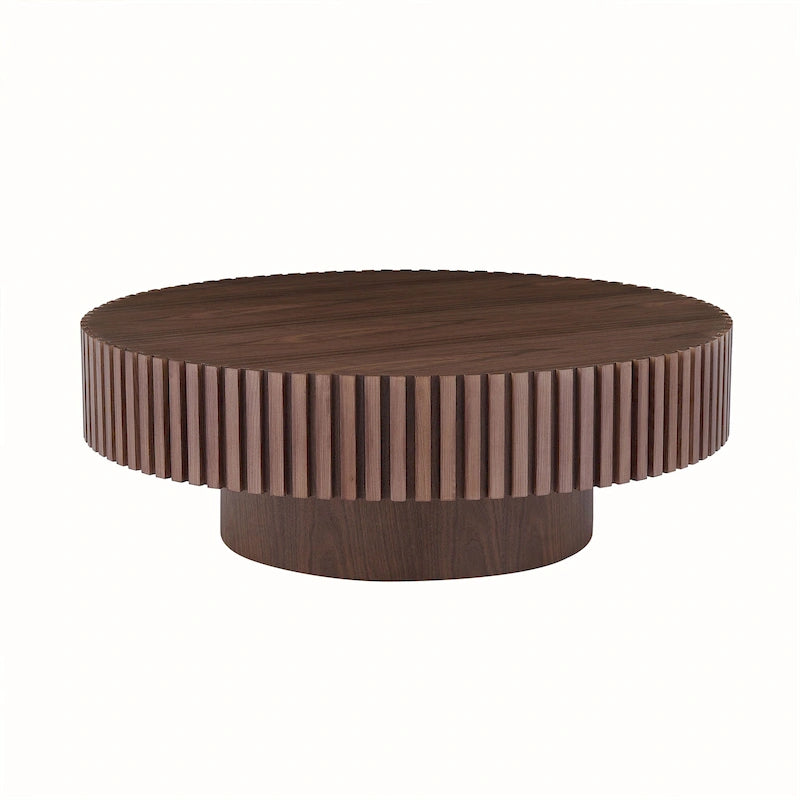 Runder MDF-Couchtisch mit Säulenfuß, Ø 80 cm x 35 cm H