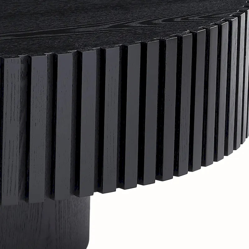 Runder MDF-Couchtisch mit Säulenfuß, Ø 80 cm x 35 cm H