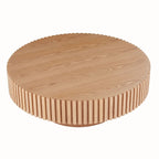 Runder MDF-Couchtisch mit Säulenfuß, Ø 80 cm x 35 cm H