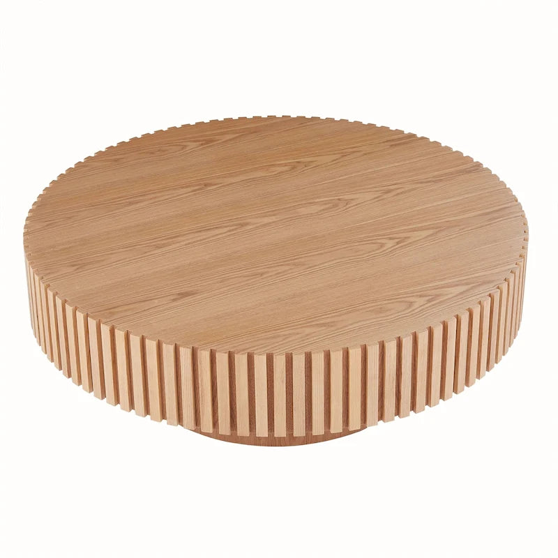Runder MDF-Couchtisch mit Säulenfuß, Ø 80 cm x 35 cm H