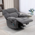 Chenille- & Stahl-Übergroßer Drehsessel mit Wippfunktion, Massage und Heizung 98 cm B x 90 cm T x 98 cm H