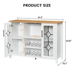 Getränkeschrank aus Spanplatte mit LED-Beleuchtung und Glastüren, 120 B x 40 T x 88 H cm