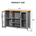 Getränkeschrank aus Spanplatte mit LED-Beleuchtung und Glastüren, 120 B x 40 T x 88 H cm