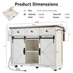 Kücheninsel aus Spanplatte & MDF mit Steckdose und feststellbaren Rollen 136 cm B x 73 cm T x 93 cm H