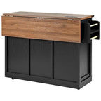 Kücheninsel aus Spanplatte & MDF mit Steckdose und feststellbaren Rollen 136 cm B x 73 cm T x 93 cm H