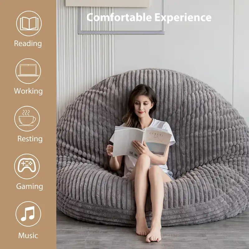 Sitzsack-Klappsofa aus hochdichtem Schaumstoff Klein 150 cm B / Mittel 180 cm B