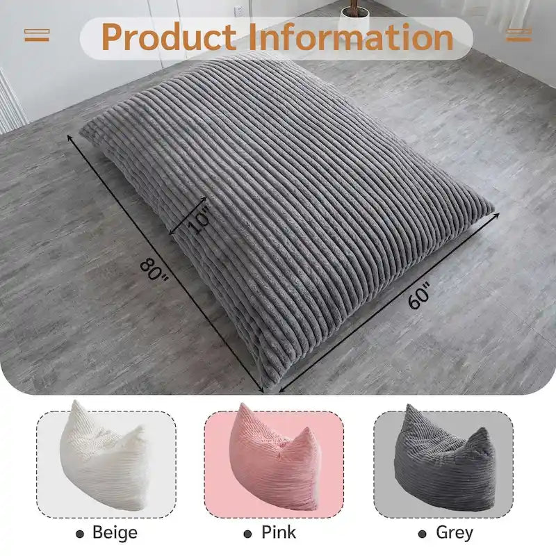 Sitzsack-Klappsofa aus hochdichtem Schaumstoff Klein 150 cm B / Mittel 180 cm B