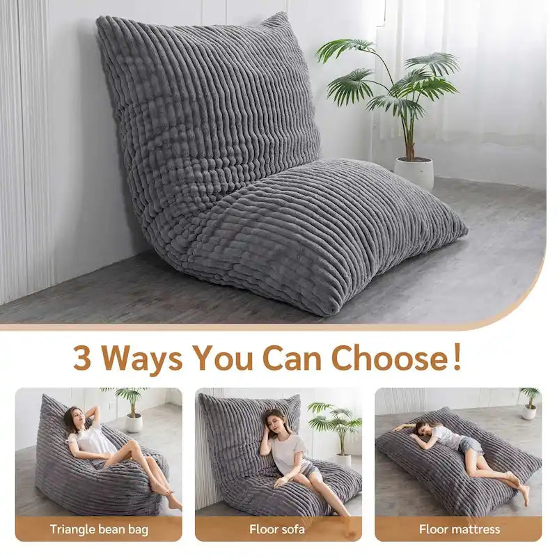 Sitzsack-Klappsofa aus hochdichtem Schaumstoff Klein 150 cm B / Mittel 180 cm B